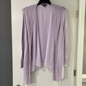 Simply‎ Vera Wang Light Purple Open Front Cardigan Sheer Draped Edge Sz XL